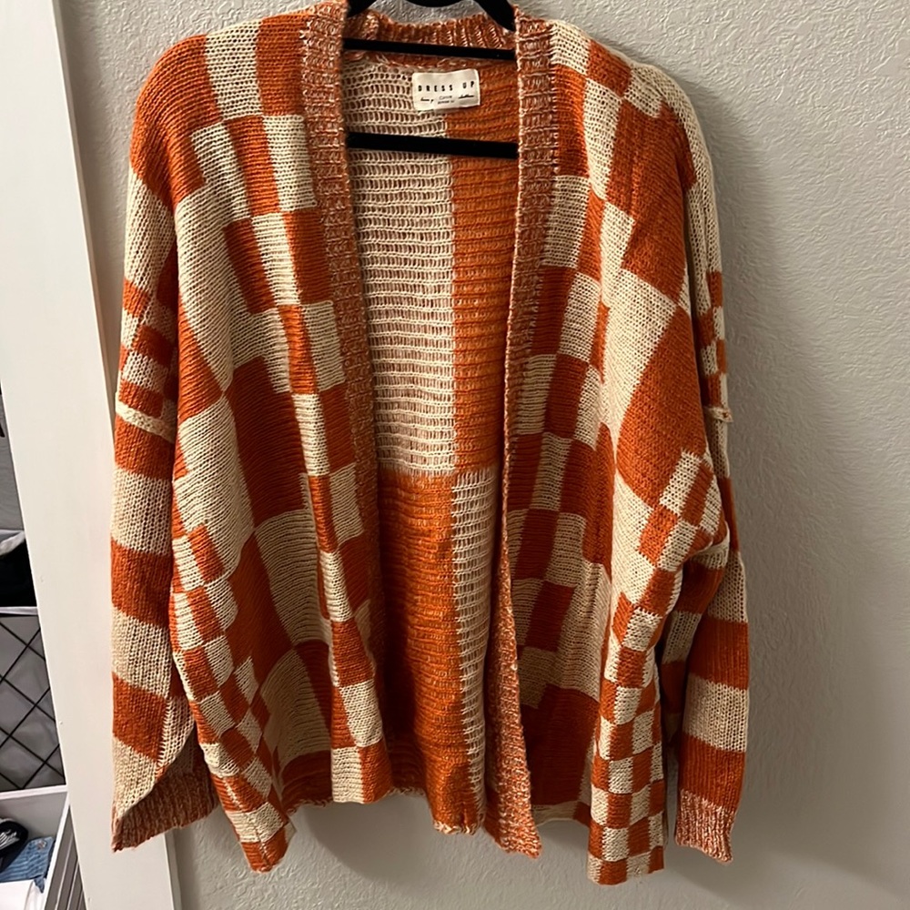 Checkered cardigan